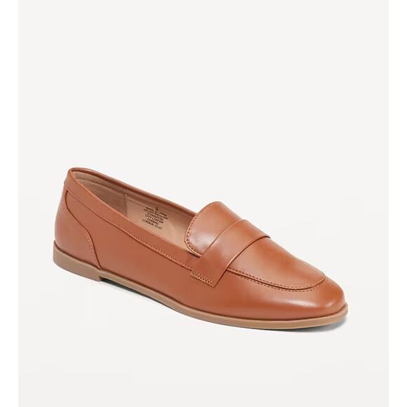 NWT Old Navy City Loafers - Cognac Brown - Women's size 10 - Picture 1 of 12
